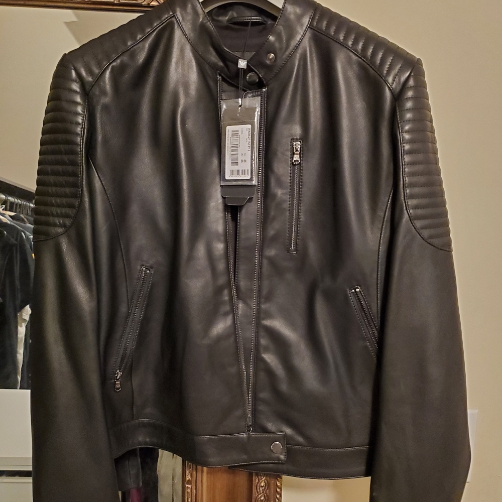 George Amani leather Jacket size 8